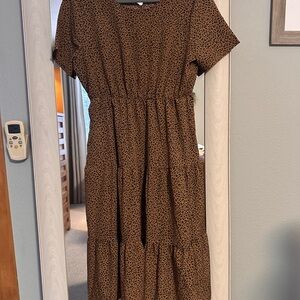 Leopard Print Brown Dress
